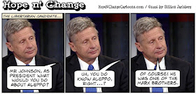 obama, obama jokes, political, humor, cartoon, conservative, hope n' change, hope and change, stilton jarlsberg, gary johnson, libertarian, aleppo