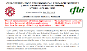 Latest Govt Jobs - CSIR Mysuru Technical Assistant 25 posts