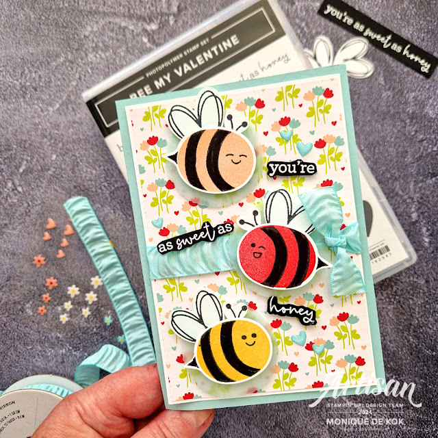 Stampin met Monique, Bee My Valentine, zelfgemaakte kaart, GDP248, Stampin' Up!