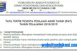 Tata Tertib Peserta PAT Tahun Pelajaran 2018/2019