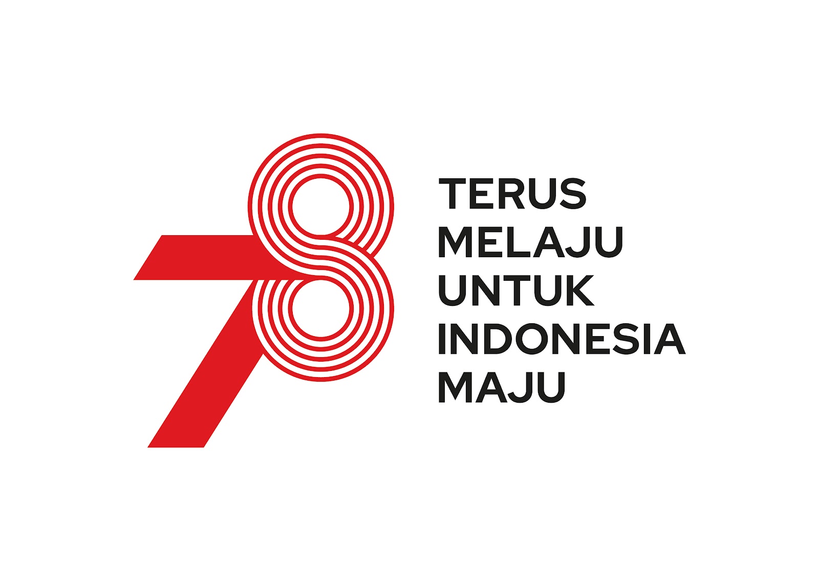 Logo HUT RI ke-78 - Terus Melaju Untuk Indonesia Maju [image by setneg.go.id]