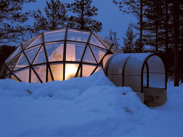 glass igloo lapland finland 