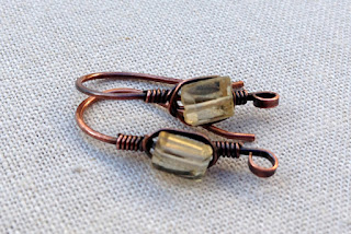 Copper and Citrine Ear Wire Findings