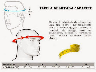 medida capacete bicicleta