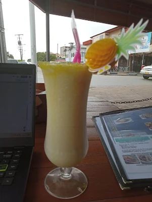 " Pina colada from Het Pannekoek & Poffertjes cafe in Paramaribo"