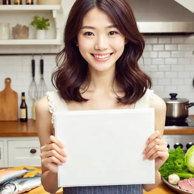 Asian Woman Cooking Recipes,Message Board,AI Image, Free Stock Photo09