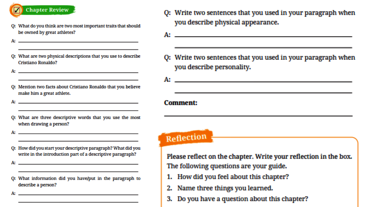 Kelas 10 Halaman 20-21 Chapter 1 Bagian Chapter Review, Kunci Jawaban Bahasa Inggris