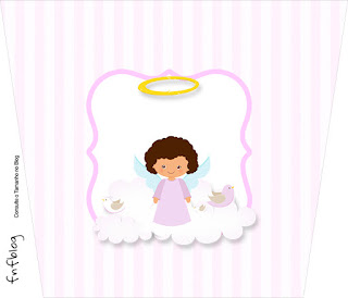 Brunette Angel Girl, Free Printable  Labels.