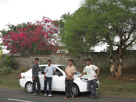 Trip Gang posing with Ford Fiesta