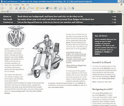 Andy Clarke serves up a black and white version of his site to IE 6 using attribute selectors, among other techniques.