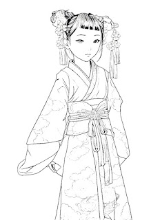 Japanese girl in traditional costume