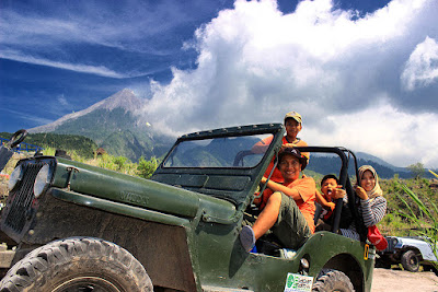 Merapi Lava Tour using old Jeep Willys in Kaliadem-Sleman , Jogjakarta