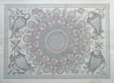 aripan mandala drawing from mithila