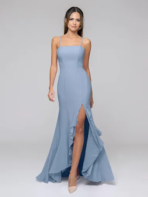 Dusty Blue bridesmaid dresses from Yelure