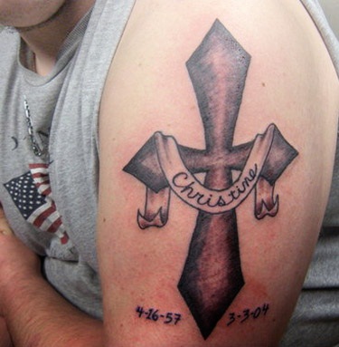 cross tattoos for men on arm