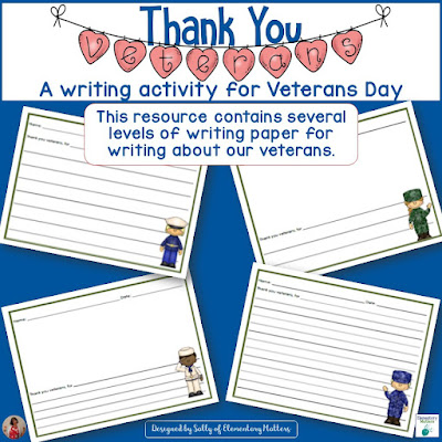 Thank you Veterans! This blog post has several videos, resources, and ideas for teaching the importance of Veterans Day, including a freebie!