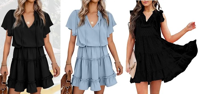 BTFBM Casual Summer Drawstring Dresses