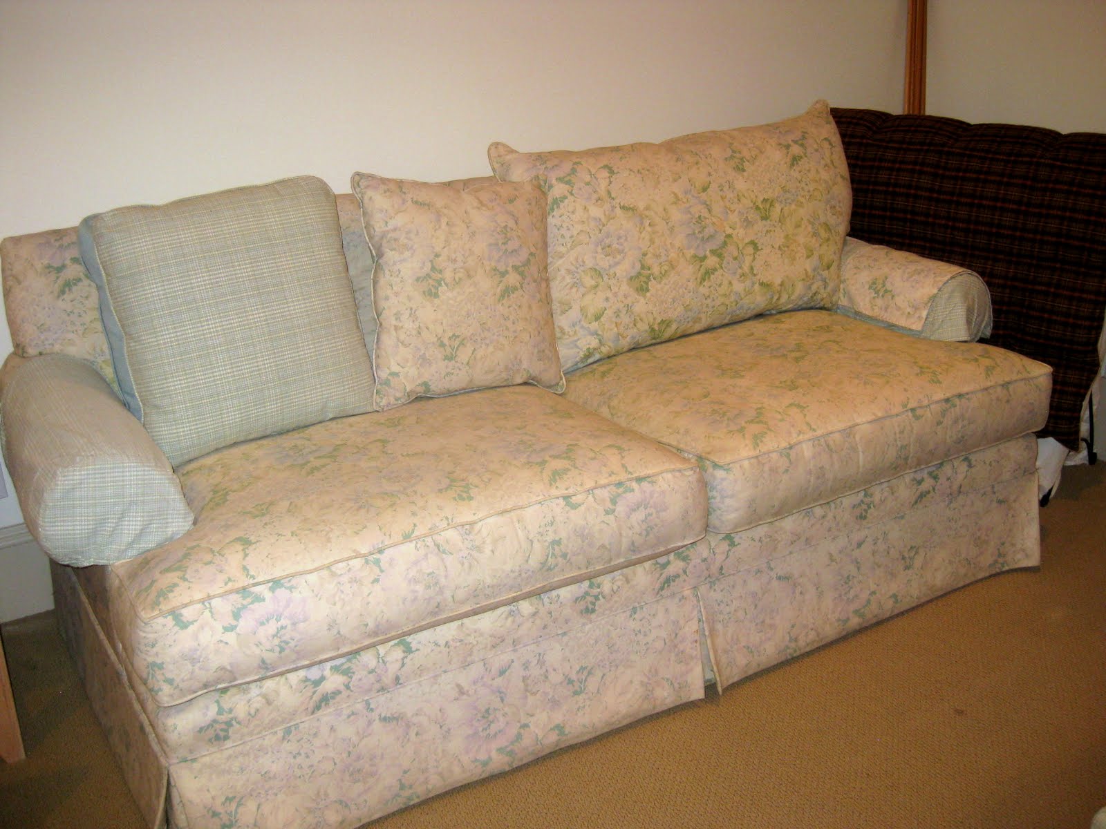 Drop Cloth Couch, Chair, and Ottoman with French Welt ...