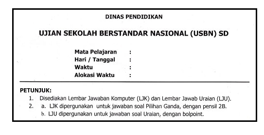 Download contoh Soal USBN Kelas 6 Tahun 2021 (Prediksi Soal)