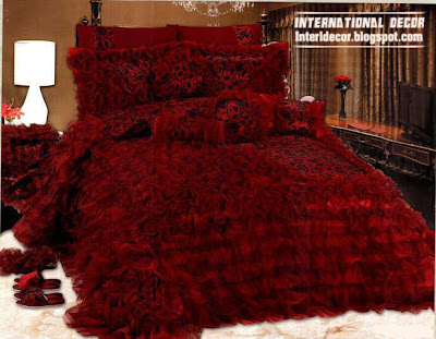 Royal red bedspreads luxurious models 2014