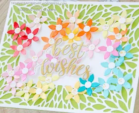 Sunny Studio Stamps: Blooming Frame Dies Best Wishes Cards by Tatiana Trafimovich