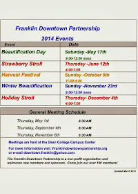 Franklin Downtown Partnership - 2014 event dates