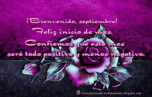 Frases Bonitas Para Todo Momento. : ¡Bienvenido, septiembre! Feliz inicio  de mes. Confiemos que este mes será todo positivo y menos negativo.