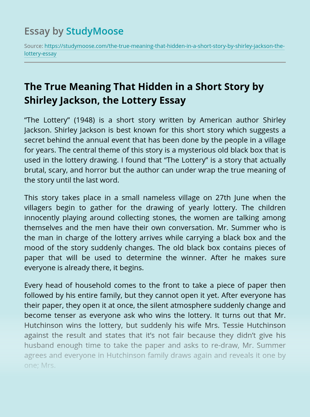 good short stories for essays