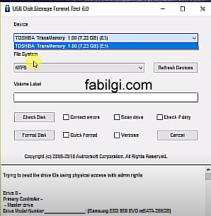 Biçimlendirilmeyen USB Diski Formatlama Programı Tanıtım 2024