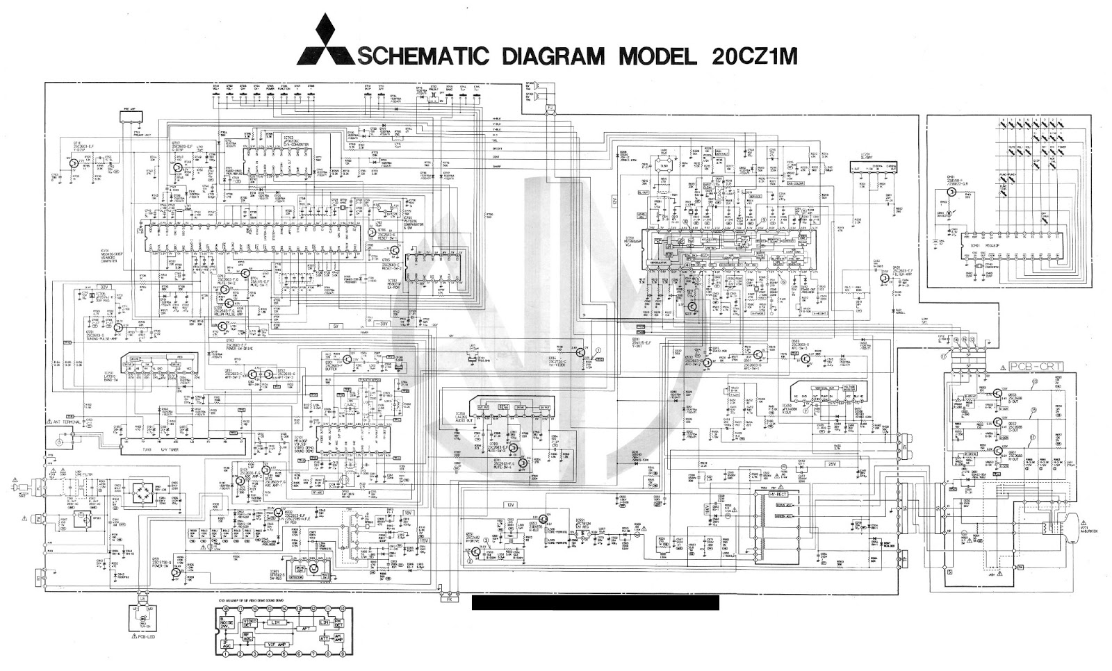 Electro help: MITSUBISHI - 2-CZ1 CRT TV - SCHEMATIC DIAGRAM