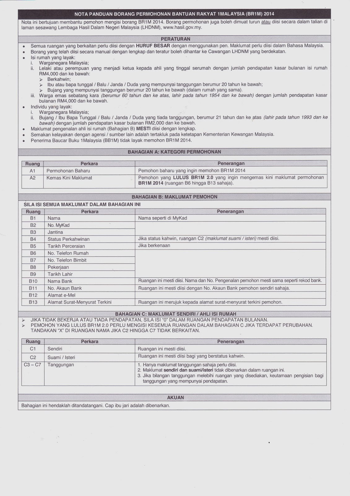 Mahabbah Qaseh: Update / Kemaskini BR1M