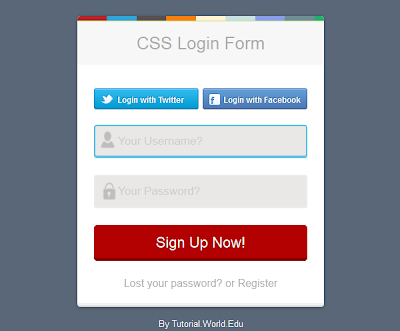 Css sign up page