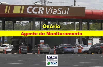 CCR Viasul anuncia Seleção para Agente de Monitoramento no Sine de Osório