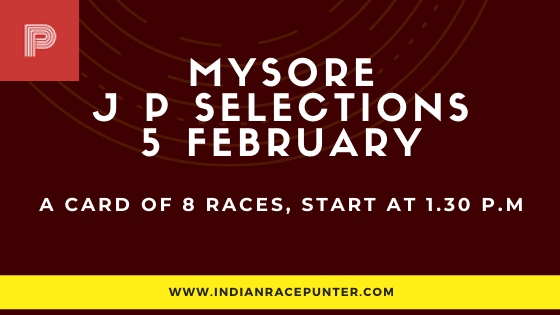 Mysore Jackpot Selections 5 February, Jackpot Selections by indianaracepunter, 