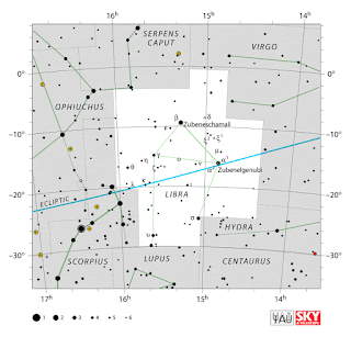 IAU: Карта на съзвездието Везни | Libra