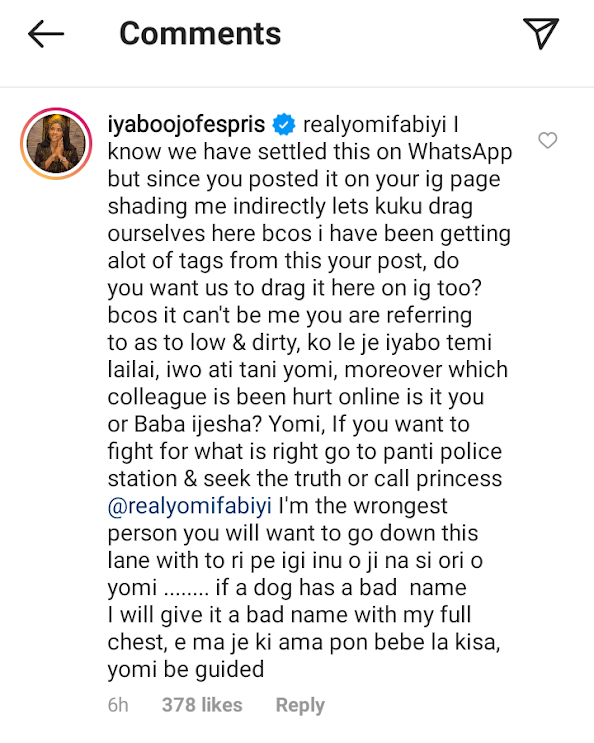 Stella Dimoko Korkus.com: Actors Iyabo Ojo And Yomi Fabiyi Drag Each Other On The Social Media ...