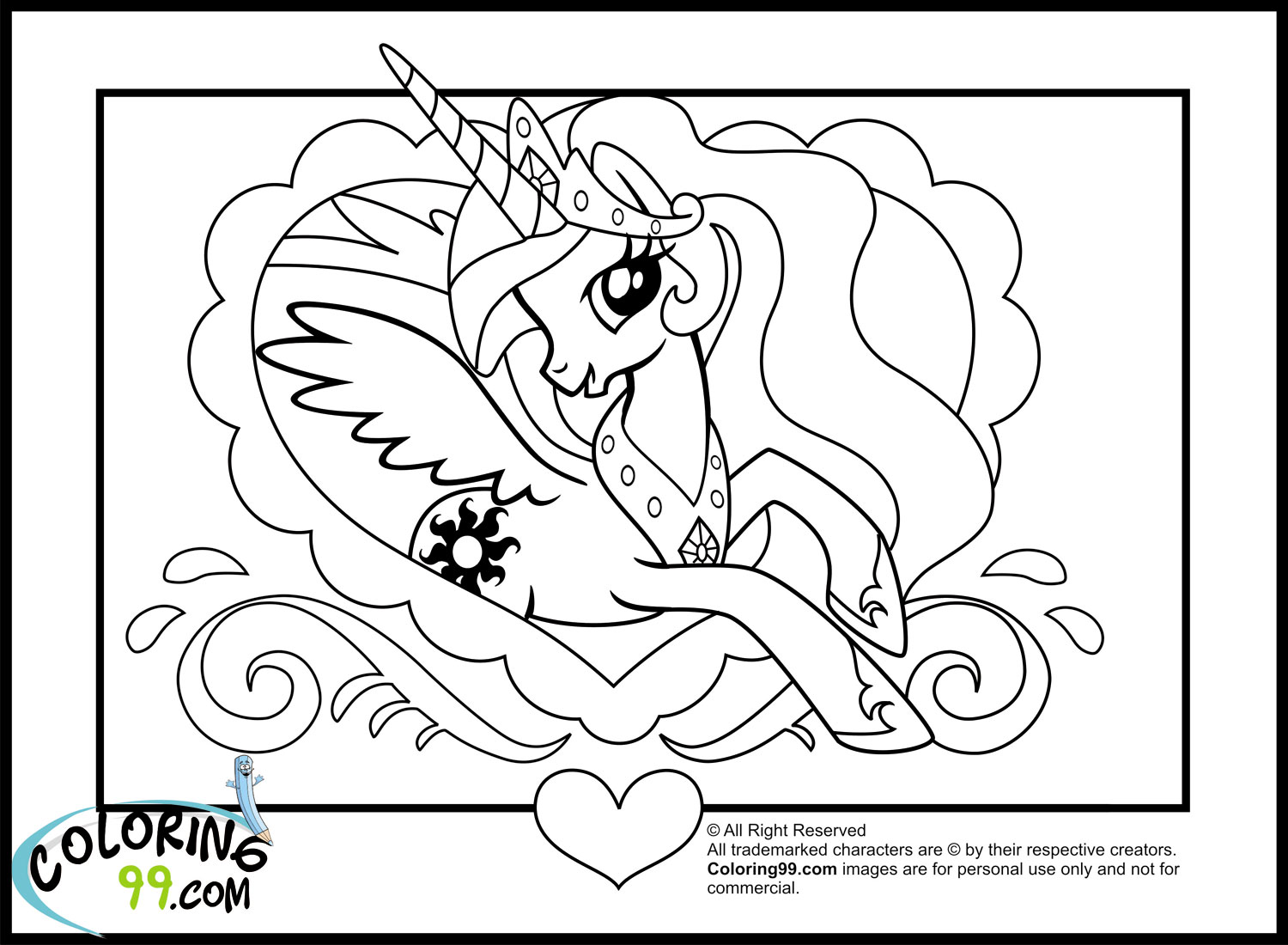 Download My Little Pony Princess Celestia Coloring Pages | Team colors