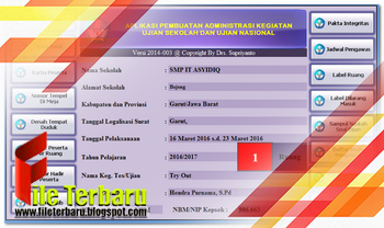 Download Aplikasi Administrasi Ujian Format Excel 2017