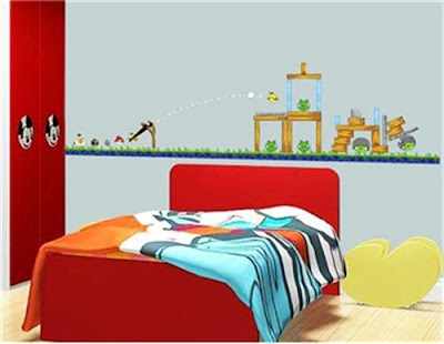 bedroom, kids bedroom, angry birds, child, decorating