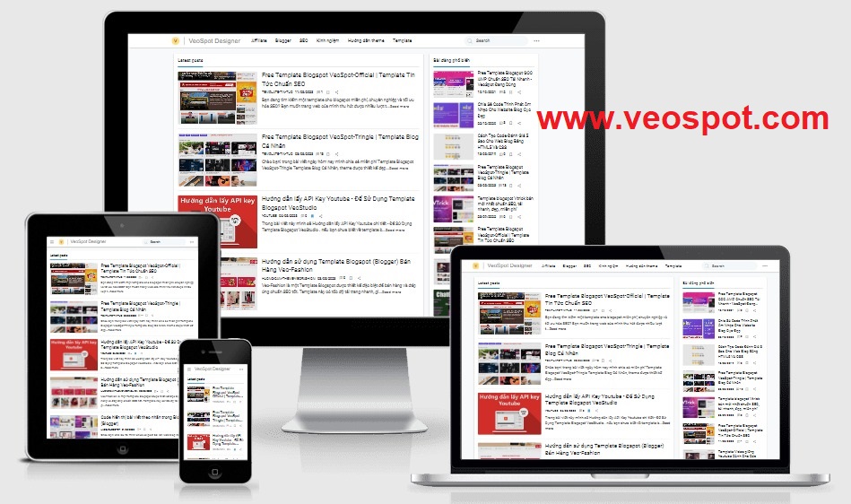 VeoSpot Designer Template Blogspot Blog Cá Nhân Chuẩn SEO, Tải Nhanh