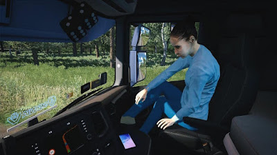 Animated female passenger in truck V2.0