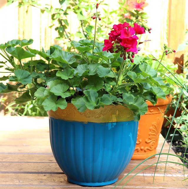 DIY painting plant pots with Americana decor outdoor living paint