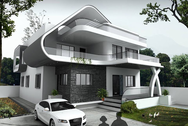 Desain rumah mewah minimalis modern 2 lantai