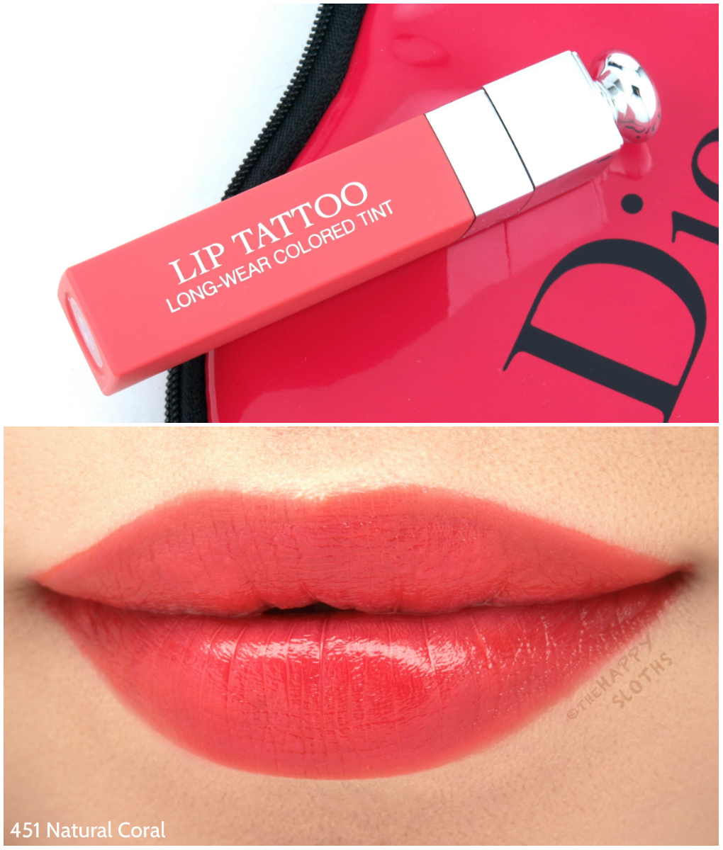 Dior Addict Lip Tattoo Long-Wear Colored Tint in "451 Natural Coral": Review and Swatches