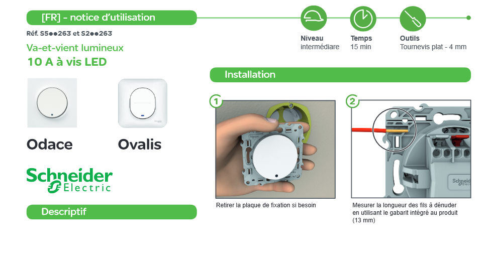 simple allumage et va et vient lumineux schneider - schema electrique