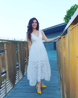 Mehreen Pirzada in White Dress with Cute and Awesome Lovely Smile