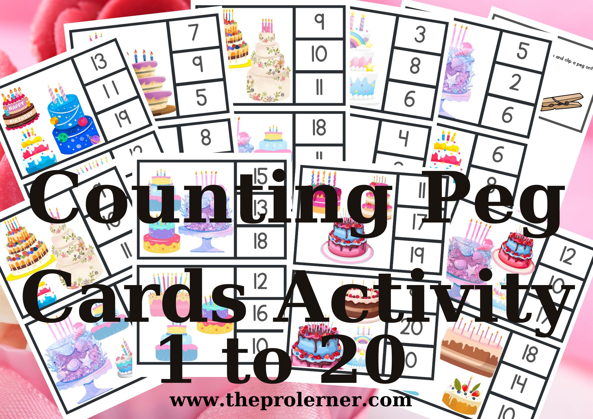 Counting Peg Cards Activity 1 to 20, A hands-on counting and fine motor activity for kids