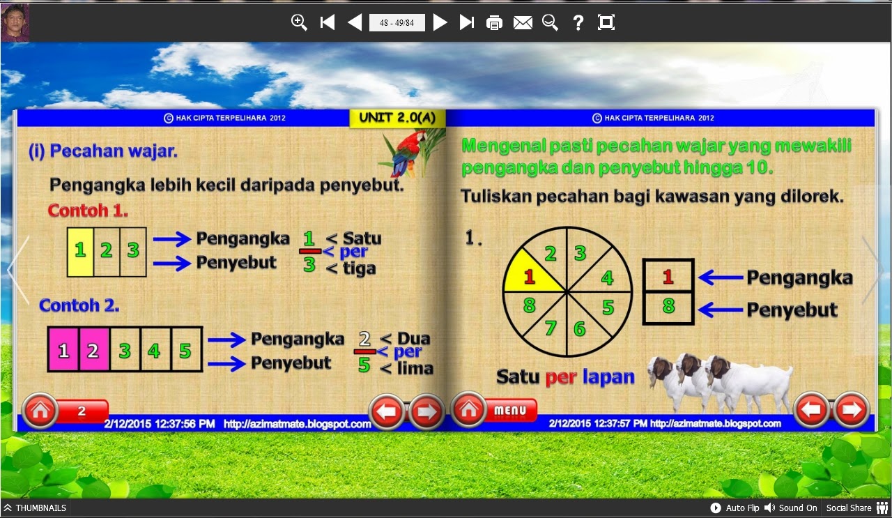 AZIMAT SEKOLAH RENDAH: PECAHAN WAJAR