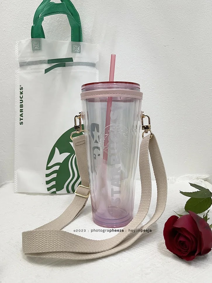 Starbucks Pink Gradient Cold Cup With Tumbler Bag