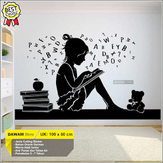 Stiker Dinding Kamar Anak Reading Book-min